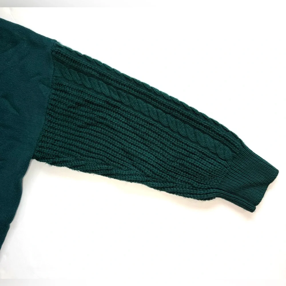 Zesica Chunky Cable Knit Long Sleeve Oversized Pullover Sweater Forest Green